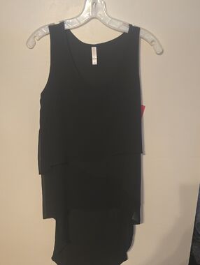 Xhilaration Black Layered Chiffon Tank Top